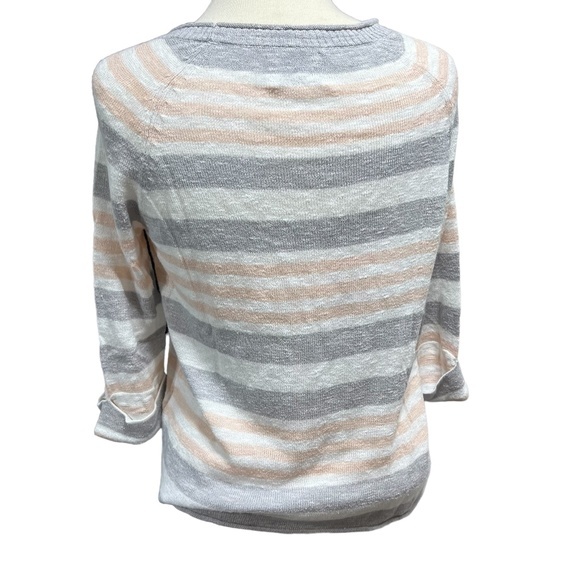 Michael Stars Lightweight Knit Seater white/gray/peach Stripes Size 1 - Picture 6 of 10